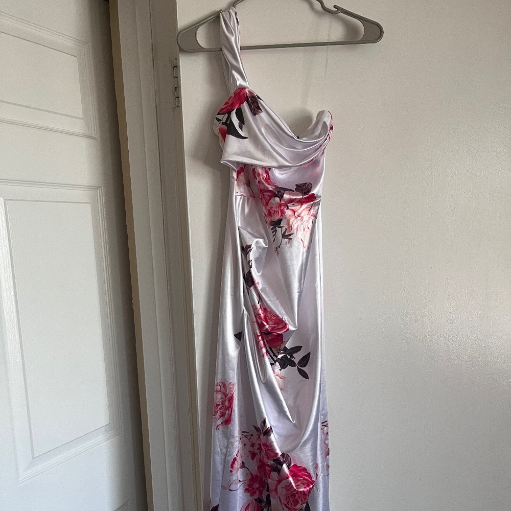 Ivory Crystalline Floral MIDI Dress